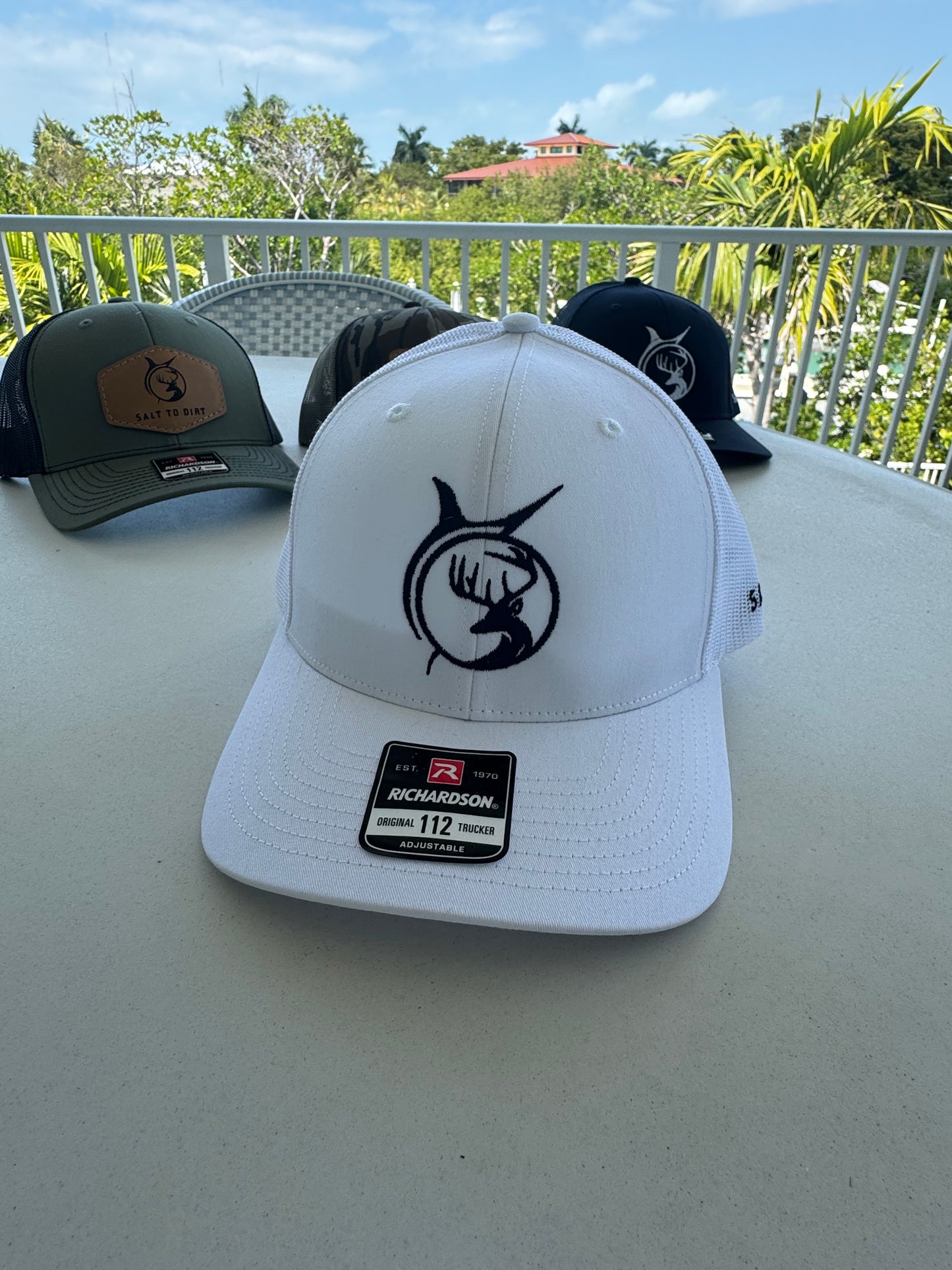 Richardson Hat - White with Navy Logo