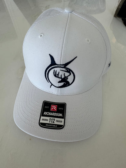Richardson Hat - White with Navy Logo